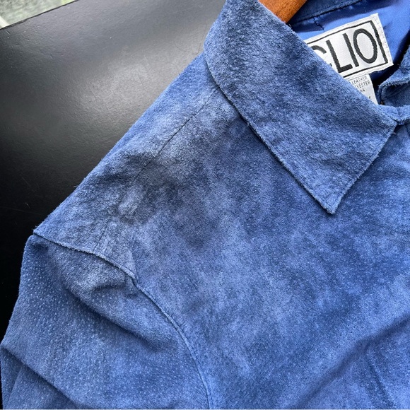 *SOLD*Vintage Clio Blue Suede Jacket Size 14 - Picture 11 of 15
